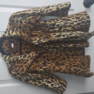 Giovanni Leopard Print Double-Breasted Coat Sz 6/7